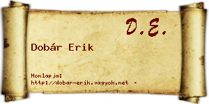 Dobár Erik névjegykártya